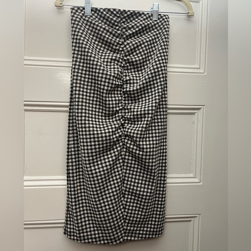 Zara Gingham Midi Skirt. Size Small.